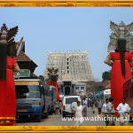 Pandava statue in front of the Temple